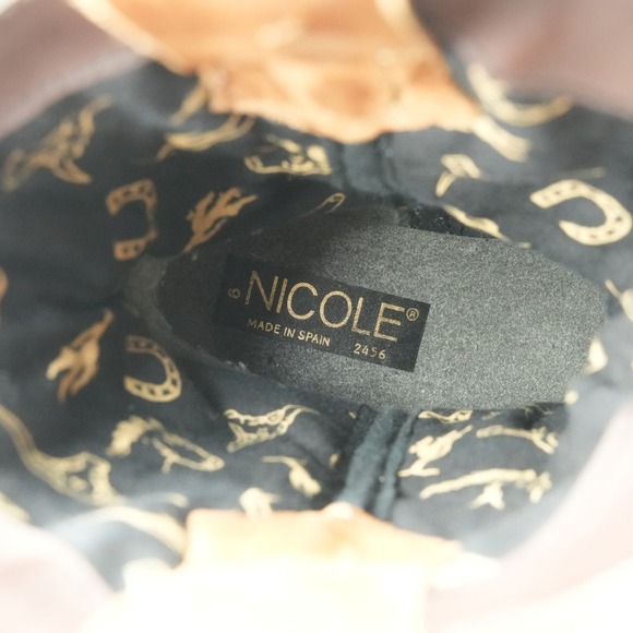 Nicole Boots Womens 6 B Brown Leather Slouch Boots Made in Spain - Picture 12 of 12